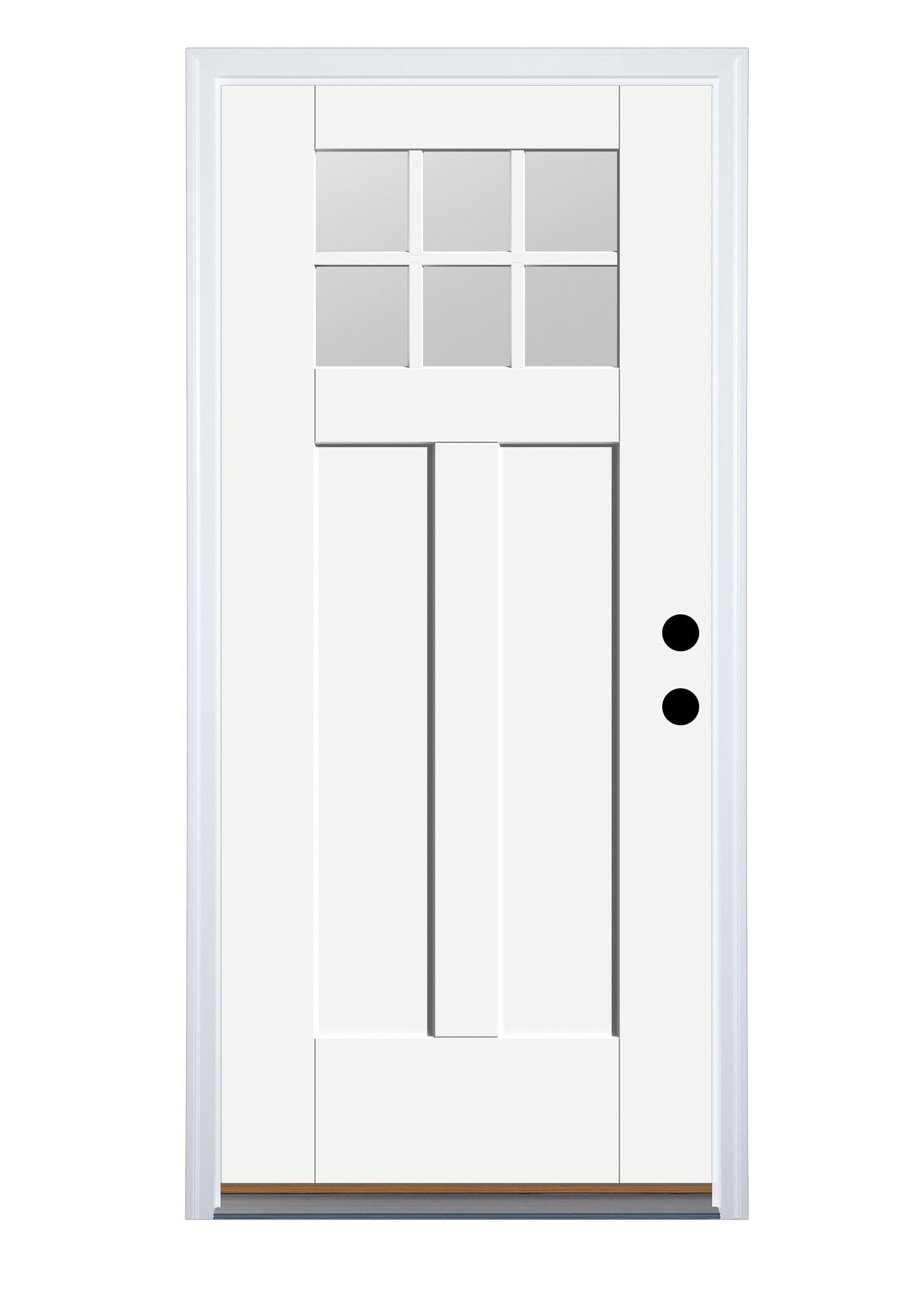 Therma-Tru Benchmark Doors 36-in x 80-in Fiberglass Craftsman Left-Hand Inswing Ready To Paint Unfinished Prehung Single Front Door with Brickmould Insulating Core on Sale At Lowe's