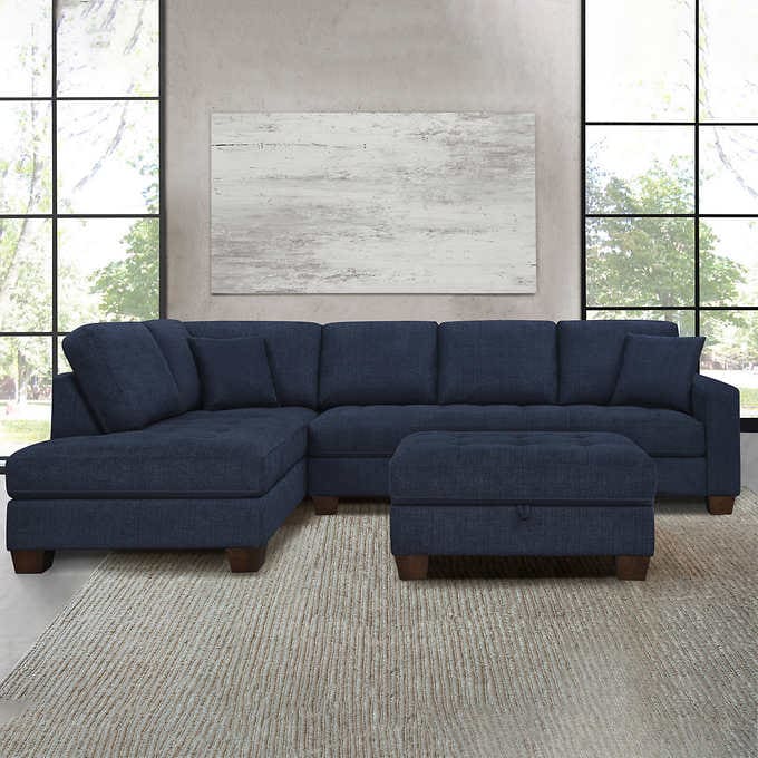 Thomasville Devyn Fabric Sectional with Storage Ottoman on Sale At Costco
