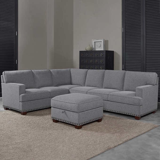 Thomasville Emilee Fabric Sectional with Storage Ottoman on Sale At Costco