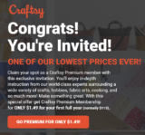Craftsy Membership Sale ONLY $1.49 for your first full year (normally $113)