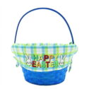 10-inch Blue Easter Basket With Fabric Liner, Way to Celebrate