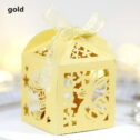 10Pcs Gift Box Kids Biscuit Box Chick Rabbit Eggs Easter Supplies Cut Hollow Candy Boxes Paper Box GOLD