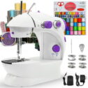 Fixdono Mini Sewing Machine for Beginners, 111-Piece Portable Sewing Machine, Dual Speed Sewing Kit for Household, Travel