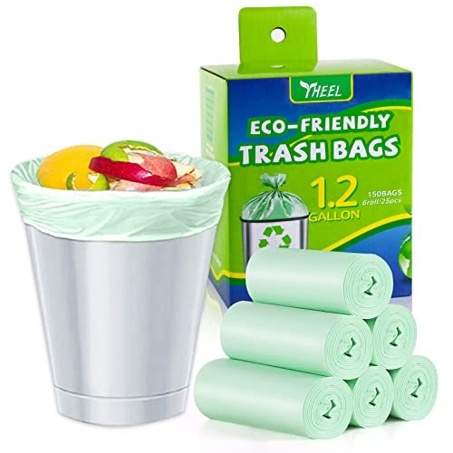 1.2 Gallon Small Trash bags Biodegradable, Mini Recycling & Degradable Garbage Bags Fit 4.5 Liter Trash-Can-Liners for Kitchen Bathroom Office...