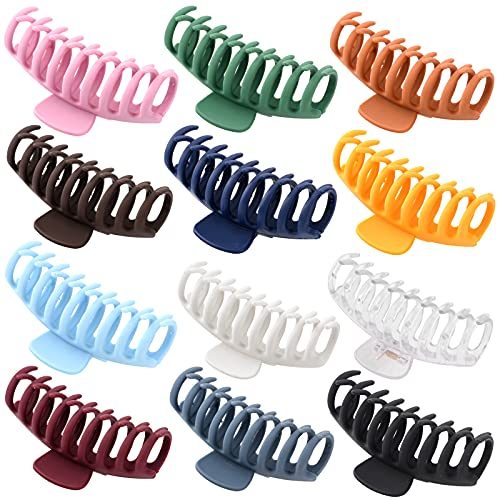12 Pack Large Hair Claw Clips for Woman, Matte Banana Clips,Strong Hold jaw clip,Hair Clamps for Thin Thick Hair,christmas gifts...