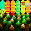 12PCS Easter Eggs with Multicolor Glow Balls, Glow in Dark Eggs for Easter Basket Stuffers/Fillers, Filling Treats, Easter Party Favor,...