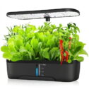 12 Pods Hydroponics Growing System, OHHSUN Indoor Herb Garden Kit with LED Grow Light Quiet Smart Water Pump Automatic Timer...