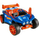 12V Power Wheels Hot Wheels Racer Battery-Powered Ride-On and Vehicle Playset with 5 Toy Cars