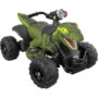 12V Power Wheels Jurassic World Dino Racer Battery-Powered Ride-On ATV Dinosaur Toy, Green