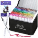 172 Colors Dual Tip Alcohol Based Art Markers,171 Colors plus 1 Blender Permanent Marker 1 Marker Pad with Case Perfect...