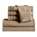 1800 Thread Count Wrinkle 5-Piece Bed Sheet set Deep Pocket -Split King Taupe