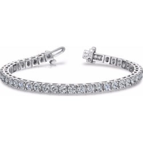 18K Gold Tennis Bracelet & GB Lock with crystals from Swarovski Silver Crystal Crystal in White One Size