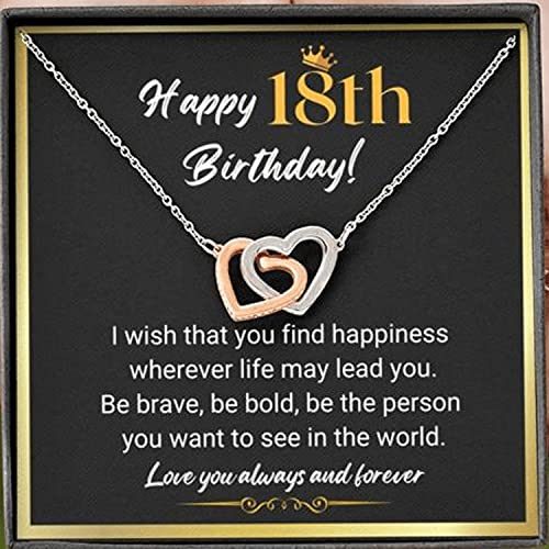 18th Birthday Gifts For Girls - Interlock Heart Necklace For 18 Year Old Birthday Gifts For Her Daughter Sister Granddaughter...