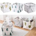 1962 3pcs Rectangular Canvas Storage Bins,Waterproof Storage Basket,Collapsible Toy Organizer Bin with Handles for Clothes Storage, Kid's Toy Box,Book Bag...