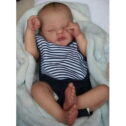 19 inch Soft Vinyl Reborn Baby Lovely Sleeping Boy Doll with Cloth Body, Hand Painted Hair