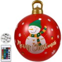 1 Set Inflatable Christmas Ball Outdoor Christmas Home Decoration with Multicolor Led Light