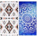 2 Pack Oversized Beach Towel Clearance , Extra Large Fast Quick Dry Sand Free Proof Mat Travel Stuff Cool Pool...