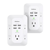 2 Pack USB Wall Charger Surge Protector, 5 Outlet Extender with 4 USB Charging Ports ON SALE AT AMAZON!