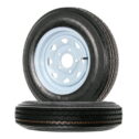 2-Pack Trailer Tire On Rim 530-12 5.30-12 12 in. White Spoke Wheel 5 Bolt C