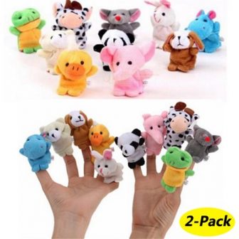 20 Animals Set Velvet Cute Animal Finger Puppets Educational Toy Soft Dolls...
