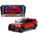 2022 Ford Police Interceptor Utility Unmarked Red 1/24 Diecast Model Car by Motormax