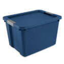 20 Gallon Latch Tote Plastic, True Blue