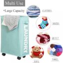 22.8 inches Slim Rolling Laundry Hamper with Wheels Collapsible Tall Laundry Basket with Handle Handy Thin Clothes Hamper Mesh Cover...