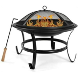 Best Choice Products 22in Steel Outdoor Fire Pit Bowl BBQ Grill w/ Screen Cover AT WALMART