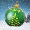 24 Inch Giant Inflatable Christmas Ball Christmas Decorations Giant Inflatable Ornaments Outdoor Christmas PVC Inflatable Decorated