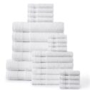 24PC Bath Towel Set (2 Sheets, 4 Bath, 6 Hand, 4 Fingertip & 8 Wash) - White, Addy Home Best...