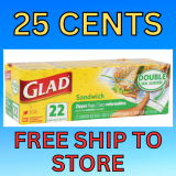 OMG Glad Sandwich Bags Only 25 Cents With FREE SHIPPING!