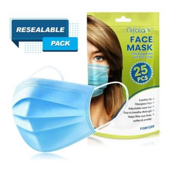 25 Unit Earloop Face Masks Soft & Comfortable 3 Ply Non-Woven Fabric...