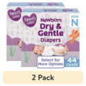 (2 pack) Parent's Choice Dry & Gentle Diapers Size NB, 44 Count (Select for More Options)