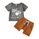 2PCS Toddler Boy Kids Summer Outfits T-shirt+Shorts Clothes Set 2-7Years