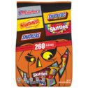 3 MUSKETEERS, SNICKERS, SNICKERS PEANUT BUTTER, STARBURST & SKITTLES Candy, Halloween FUN SIZE, 260 pieces, 82.05 oz bag