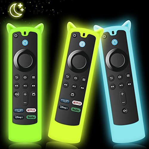 3 Pack JANSAMN Firestick Remote Covers for Streaming Media Device, Silicone TV Stick Remote Case Compatible with Fire tv Stick...
