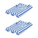 3 Poolside Beach Pool Towels Striped Blue & White 300 GSM 100% Cotton 30
