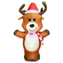 3.5ft Reindeer with Disco Lights - Lighted Christmas Inflatable by Seasonal LLC