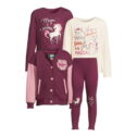 365 Kids from Garanimals Girls' Bomber Jacket, T-Shirt and Leggings Outfit Set, 4-Piece, Sizes 4-10