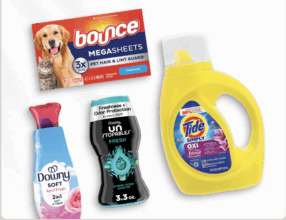 4 for $10 Bounce, Downy or Tide Simply Laundry Care at Walgreens