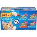 (40 Pack) Friskies Oceans of Delight Wet Cat Food Variety Pack, Flaked and Prime Filets, 5.5 oz. Cans