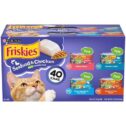 (40 Pack) Friskies Pate Wet Cat Food Variety Pack, Seafood & Chicken Pate Favorites, 5.5 oz. Cans