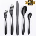 40-Piece Silverware Set, JOW Stainless Steel Flatware Set Service for 8, Tableware Cutlery Set for Home and Restaurant, Knives Forks...