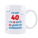 40 Birthday Gifts 11 oz Coffee Mug 60th Birthday Mug 40th Gift Ideas to Wife, Boss, Teacher, Mom, Daughter, Sister,...
