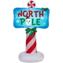 42 inch tall Airblown Inflatables Christmas North Pole Sign Decoration