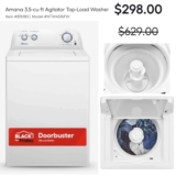 $298 (was $629) Amana 3.5-cu ft Agitator Top-Load Washer