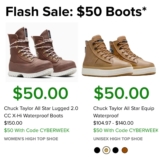 $50 CONVERSE BOOTS!! Hurry!! More styles available