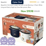 Live with Walmart+ 2 Pack Beautiful 2 Qt Slow Cooker Set with Scrub Mommy Only $19.98