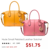 Another one!! $51.75 at checkout! Michael Small Pebbled Leather Satchel