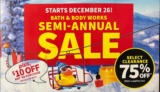 BATH AND BODYWORKS SEMI ANNUAL STARTS 12/26 – DEALS UP TO 75% OFF